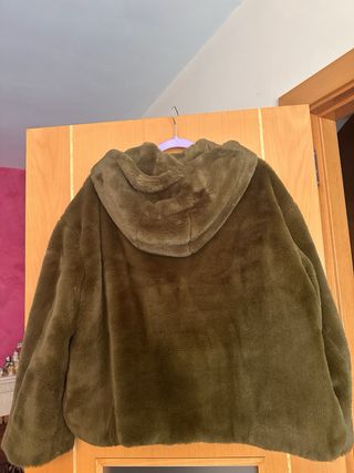 Chaqueta Zara Peluche Verde Talla L