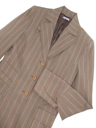 HFN Blazer Donna Beige L Gessato 3 Bottoni