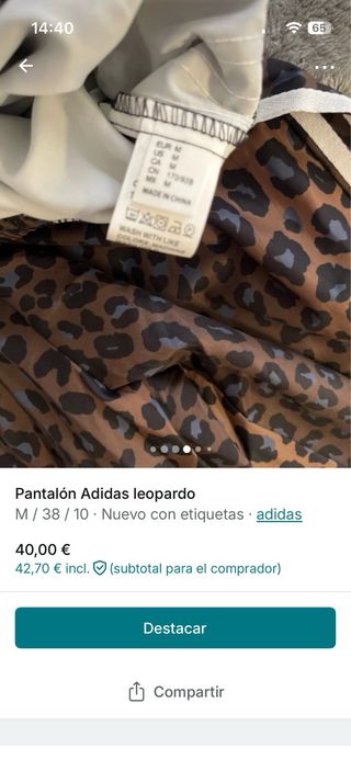 Pantalón Adidas Estampado Leopardo