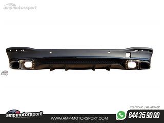 DIFUSOR TRASERO NEGRO CON COLAS CROMO PARA MERCEDES GLE/GLS W167