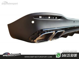 DIFUSOR TRASERO NEGRO CON COLAS CROMO PARA MERCEDES GLE/GLS W167