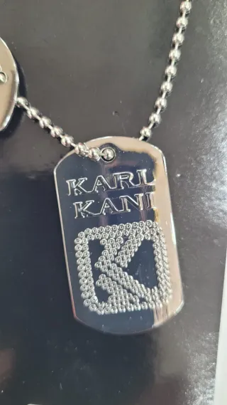 Collar Karl Kani 2 placas plata