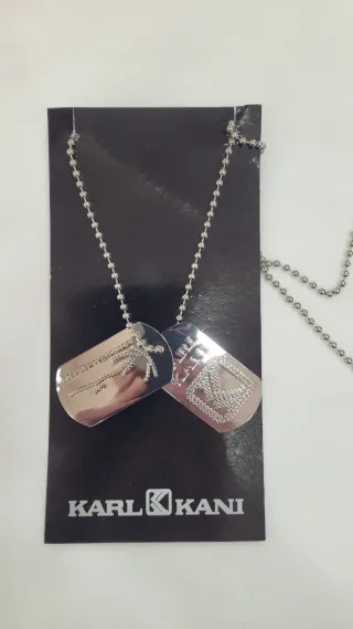 Collar Karl Kani 2 placas plata