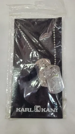 Collar Karl Kani 2 placas plata