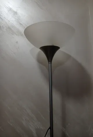 Lampada da terra argento e bianco