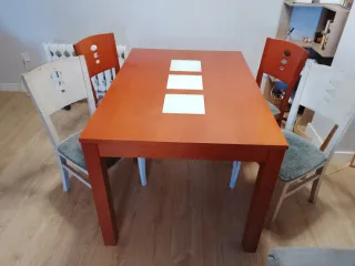 Conjunto comedor color cerezo