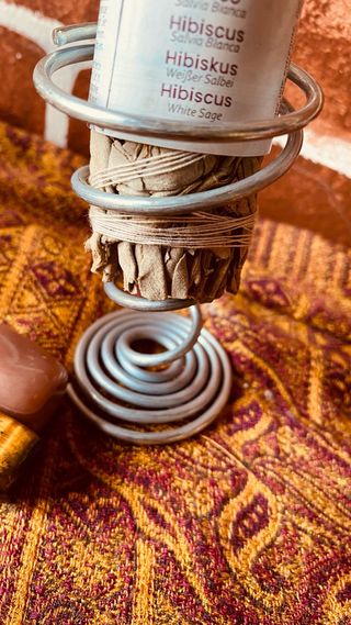 Porta smudge + salvia ibisco