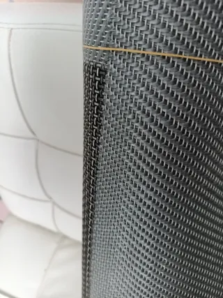 Alfombra vinilo tejido negro y gris