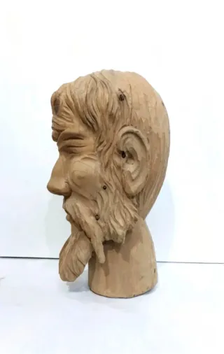 Testa Polifemo Scultura Legno