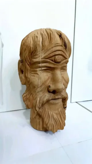 Testa Polifemo Scultura Legno
