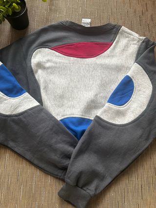 Sudadera Nike Rework Gris y Azul