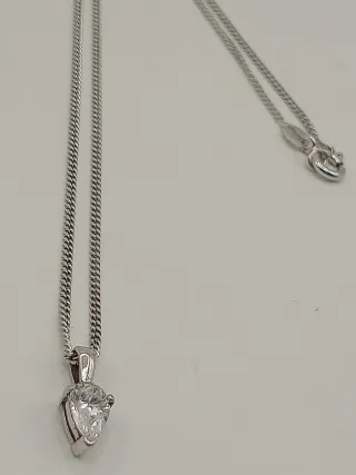 Collana donna argento 925 grumetta goccia zirocne