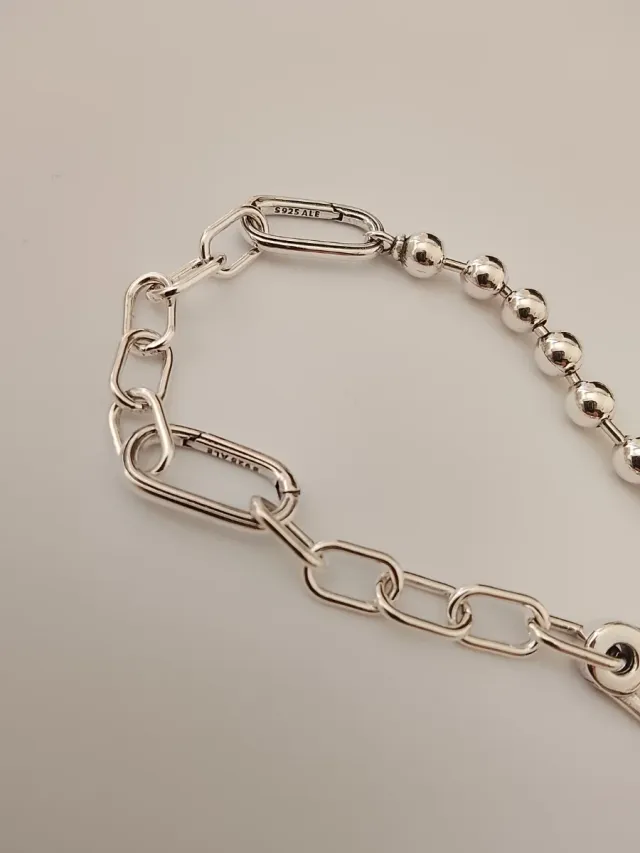 Pulsera eslabones y bolitas