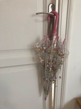 Paraguas Fulton UK Transparente Unicornios Rosa