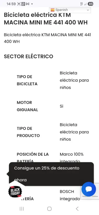 Bici eléctrica KTM Macina 24 infantil