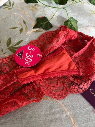 Tanga encaje rojo Lascana talla 34 sin estrenar