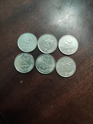 6 Monedas de 1 Kuna Croacia