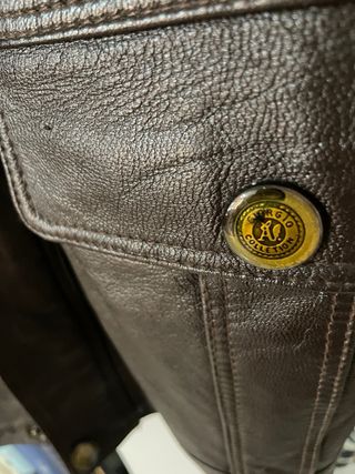 Giacca uomo in pelle marrone taglia L