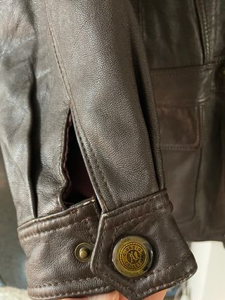 Giacca uomo in pelle marrone taglia L