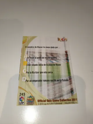 Carta/Cromo Municipal de Riazor 2011