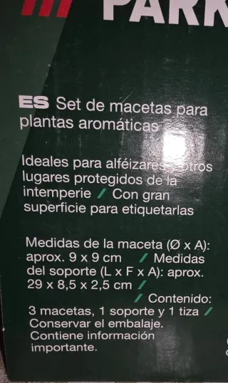 Set 3 Macetas Terracota Plantas Aromáticas
