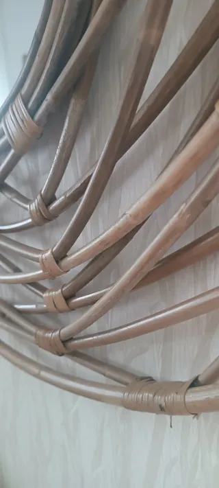 Espejo de Pared Redondo Mimbre