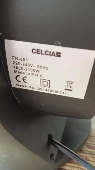 Calefactor vertical 1800/2100W con asa