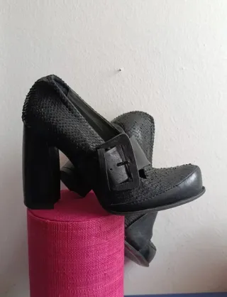 Ixos, Scarpe con tacco alto,10 cm, nere, fibbia,