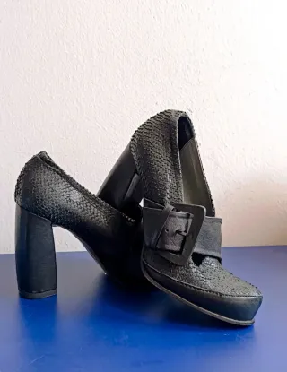 Ixos, Scarpe con tacco alto,10 cm, nere, fibbia,