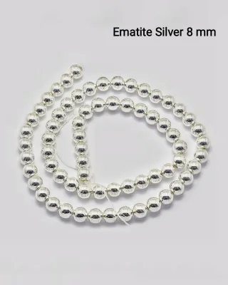 Ematite - Perline Silver 8 mm.