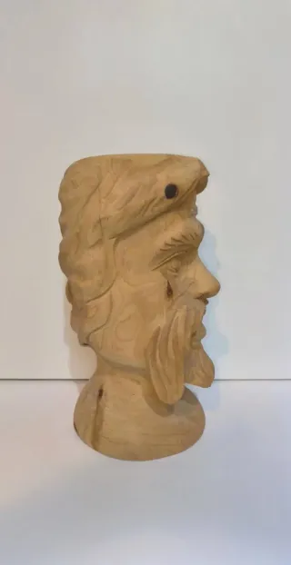 Testa Moro In Legno Scultura