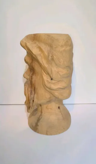 Testa Moro In Legno Scultura