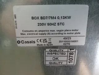 Caja ventilación Casals 0.13kW Extracción