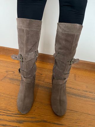 Stivali in camoscio marrone