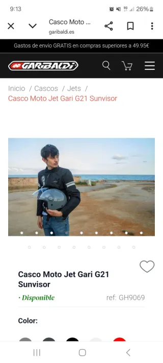 Casco Moto Gari Talla M Azul