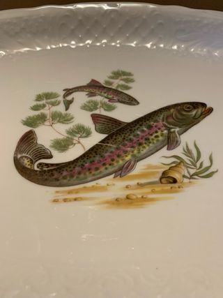 Piatto da portata pesce decorato