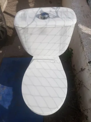 Inodoro de porcelana blanco