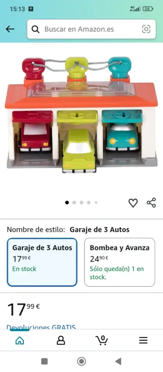 Garaje de coches de juguete
