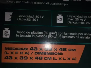 Saco para restos de jardinería 80L