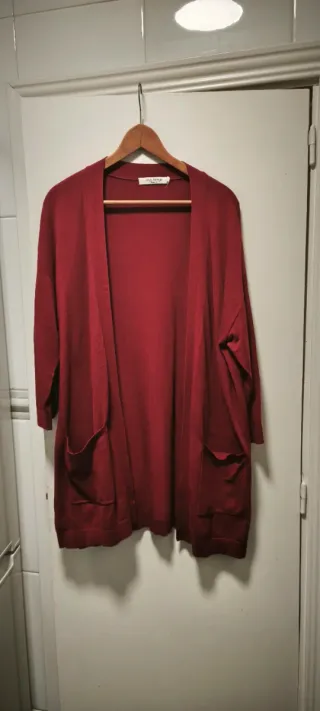 Chaqueta de punto mujer, talla L, rojo burdeos
