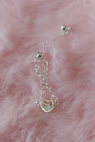 Anillo Plata Corazón Piedra Lunar Ajustable