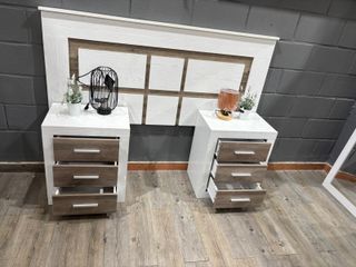 Mesillas y Cabecero de Madera y Metal