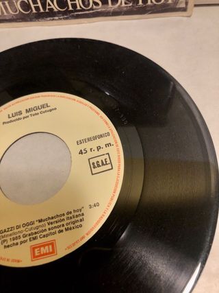 Luis Miguel Muchachos De Hoy Vinilo Latino single