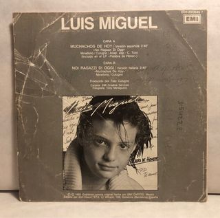 Luis Miguel Muchachos De Hoy Vinilo Latino single