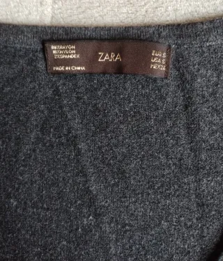 Vestido mini Zara gris manga larga