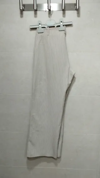 Dos pantalones anchos verano beige y gris