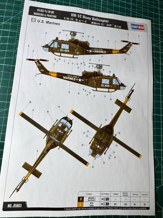 Maqueta Hobby Boss UH-1C Huey Helicoptero 1:48