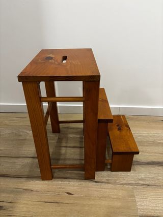 Taburete Escalera Plegable Madera