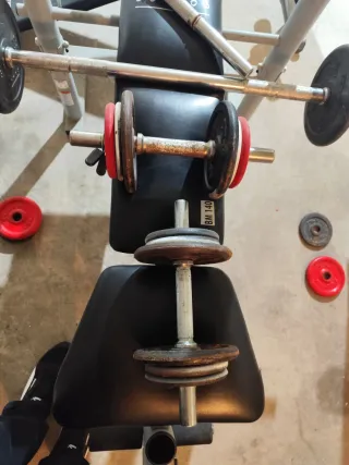 Banco de pesas y mancuernas