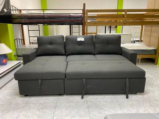 Sofá Cama Chaise Longue 3 Plazas Gris